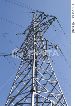 Reliance power lines against the blue sky Reliance power lines against the blue sky 49455991