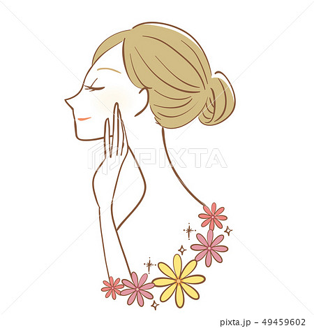 女性 横顔 美容イメージのイラスト素材