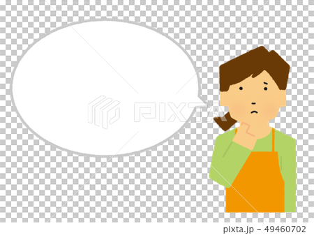 家庭主婦,女人,媽媽,圍裙,認為,惹惱,氣球大小(簡單的觸摸) 家庭主婦,女人,媽媽,圍裙,認為,惹惱,氣球大小(簡單的觸摸) 49460702