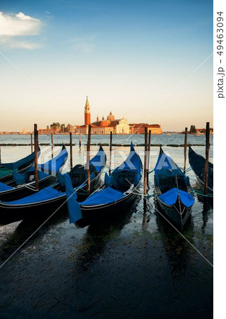 Gondola and San Giorgio Maggiore island Gondola and San Giorgio Maggiore island 49463094