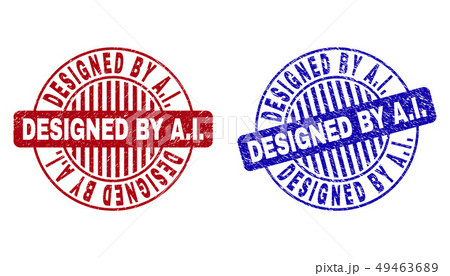 Grunge DESIGNED BY A.I. Scratched Round Watermarks 49463689