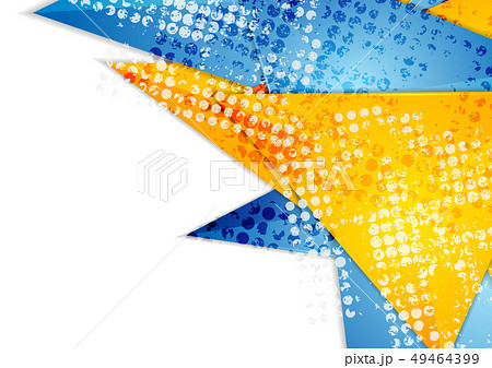 Bright triangles with grunge halftone abstract Bright triangles with grunge halftone abstract 49464399
