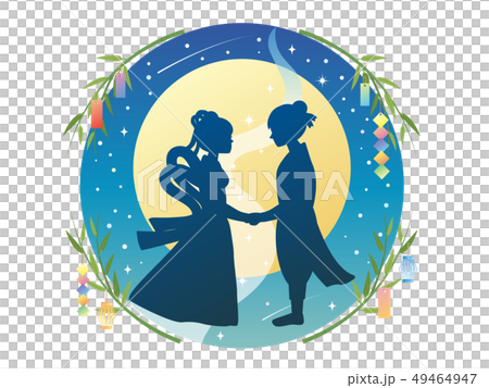 七夕 織姫と彦星のイラスト 49464947