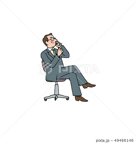 Office Worker Sitting On A Chair And Calling Stock Illustration