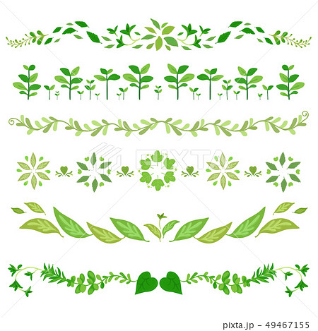 葉っぱの装飾 飾り罫 イラストのイラスト素材 49467155 Pixta