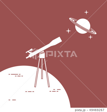 Telescope, planet Saturn with rings Astronomy. 49469267