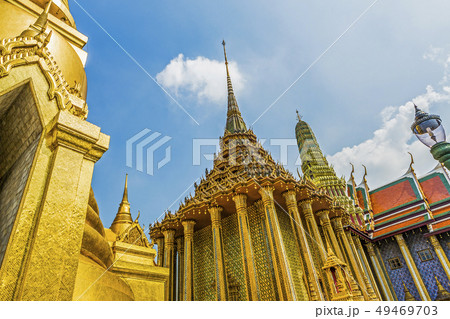 Low angle view of Wat Phra Kaew in Bangkok, Thailand 49469703