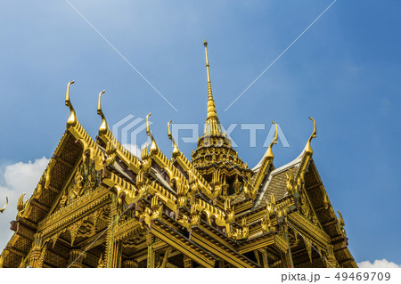 Low angle view of Wat Phra Kaew in Bangkok, Thailand 49469709