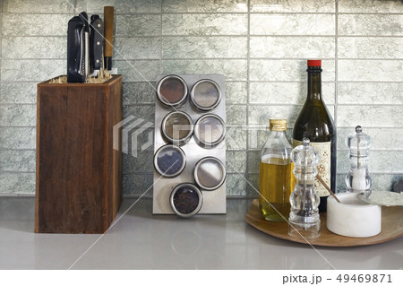 Kitchenware on counter 49469871