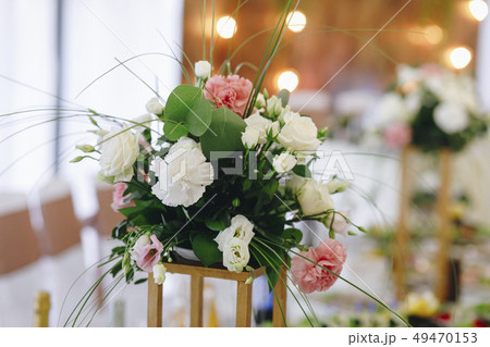 Flower arrangement at wedding 49470153