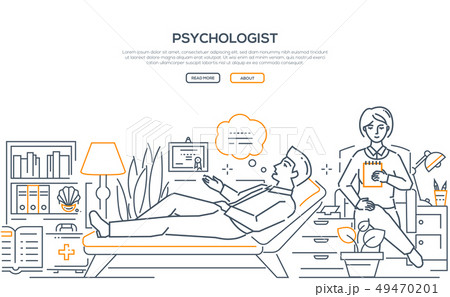 Psychologist - modern line design style web banner Psychologist - modern line design style web banner 49470201