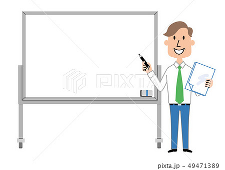 ホワイトボード 会社員 男性 イラスト ホワイトボード 会社員 男性 イラスト 49471389