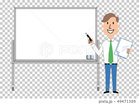 ホワイトボード 会社員 男性 イラスト ホワイトボード 会社員 男性 イラスト 49471389