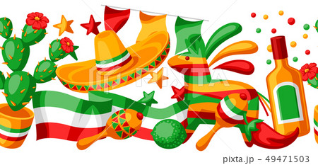 Mexican Cinco de Mayo seamless pattern. Mexican Cinco de Mayo seamless pattern. 49471503