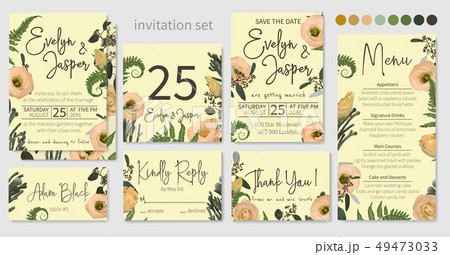 Wedding menu, information, label, table number and Wedding menu, information, label, table number and 49473033