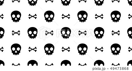 Skull Crossbones seamless pattern Halloween vector 49473868