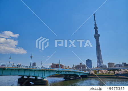 東京の隅田川の風景(言問橋方面) 49475385