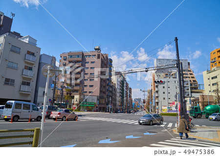 浅草の言問橋西交差点から北側(都道464号線)の浅草6,7丁目を見る 49475386