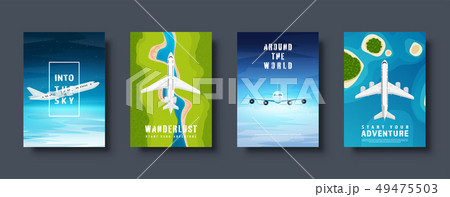 Travel and tourism. Airplane, aviation. Summer holidays vacation. Plane landing. Flight air 49475503