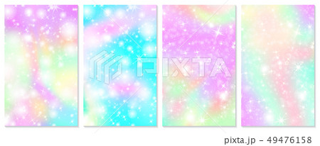 Unicorn rainbow background. Holographic sky 49476158