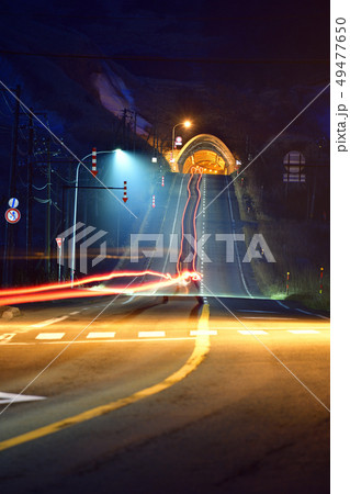北海道江差町五厘沢地区の慶喜トンネルの夜景を撮影 49477650