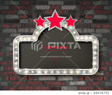 Marquee light silver board sign Marquee light silver board sign 49478745