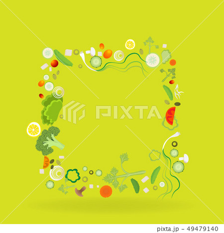 Vegetable square frame with paper label Vegetable square frame with paper label 49479140
