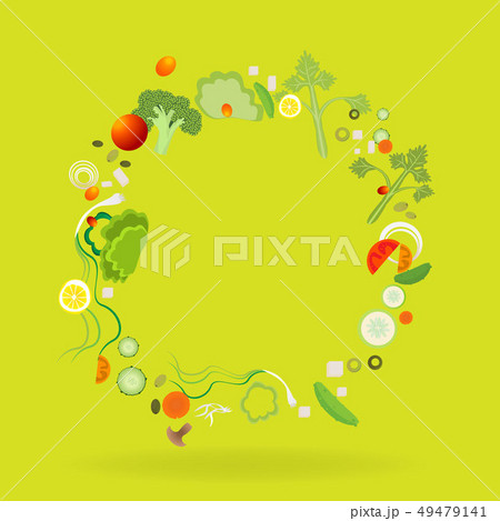 Vegetable pattern frame for web and print 49479141