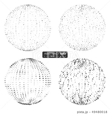 Set of abstract globe particles spheres. 49480018