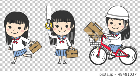 Female student who goes to school (sailor clothes) Female student who goes to school (sailor clothes) 49481037