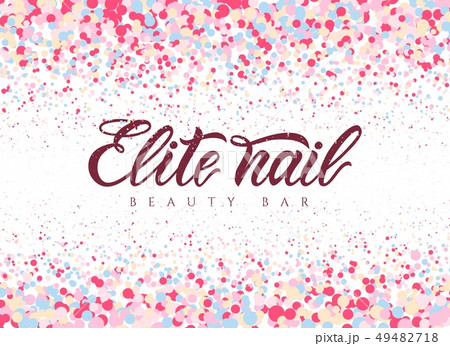 Hand lettering Elite nail beauty bar with colorful 49482718