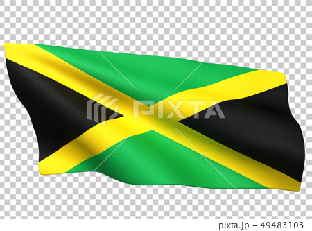 ジャマイカ 国旗 比率1 2のイラスト素材