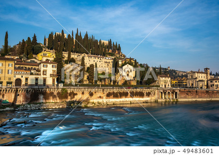Panoramic view of Verona on Adige river. Italy 49483601