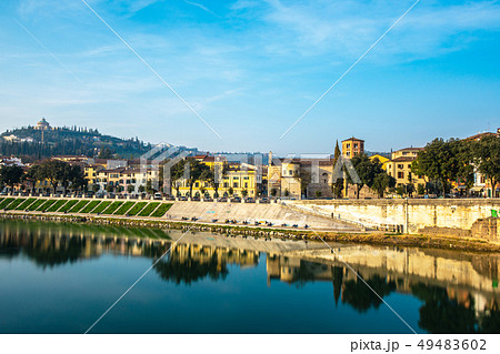 Panoramic view of Verona on Adige river. Italy Panoramic view of Verona on Adige river. Italy 49483602