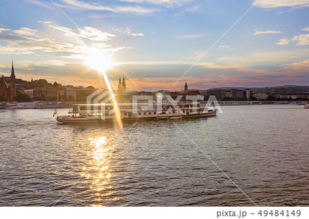 Ship on the Danube River in Budapest Hungary Ship on the Danube River in Budapest Hungary 49484149