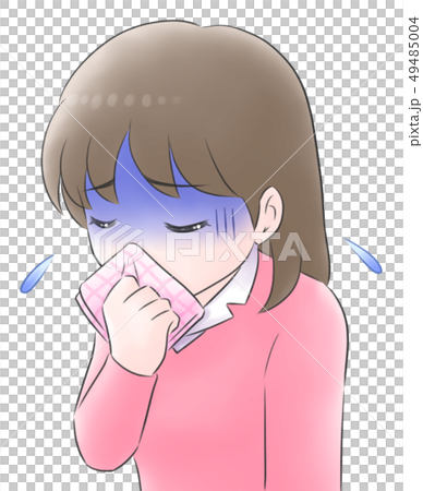 吐き気がする女性のイラスト素材