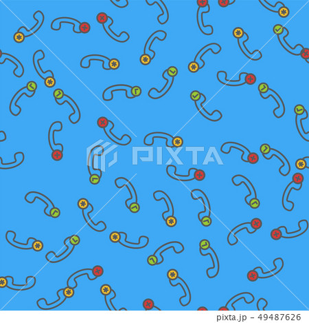 vector retro telephone handset seamless pattern. vector retro telephone handset seamless pattern. 49487626