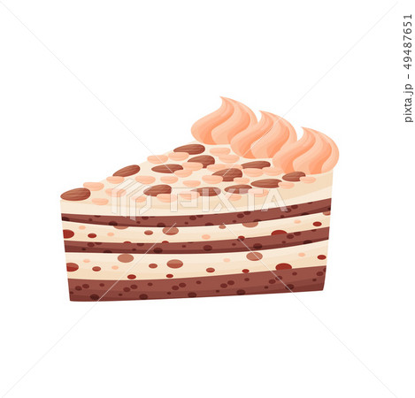 Coffee cake with almond on white background. Coffee cake with almond on white background. 49487651