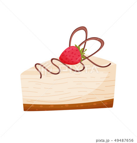 Cheesecake with raspberries on white background. Bakery concept. 49487656