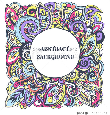 Abstract doodle ornaments with text place  49488073