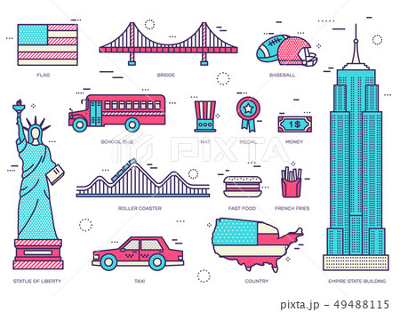 Country USA travel vacation guide of goods 49488115