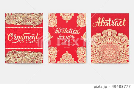 Set of flyer pages ornament illustration concept. Set of flyer pages ornament illustration concept. 49488777