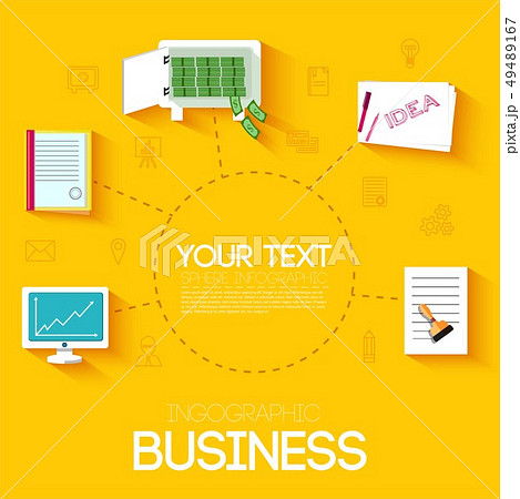 Business flat infographic template with text field 49489167
