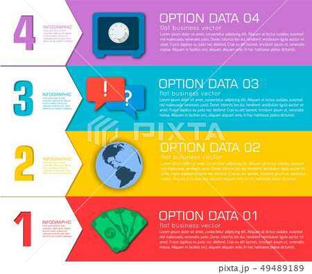 Business flat infographic template with text 49489189