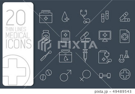 thin line medical set icons concept. thin line medical set icons concept. 49489543