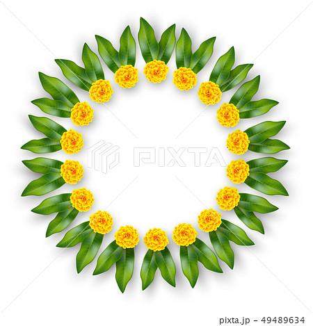 Indian floral wreath. 49489634