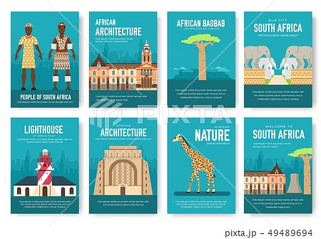 Set of South Africa country ornament travel. Set of South Africa country ornament travel. 49489694