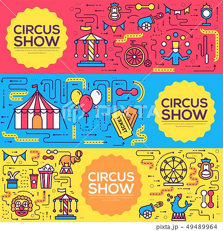 Premium quality circus outline icons infographic Premium quality circus outline icons infographic 49489964