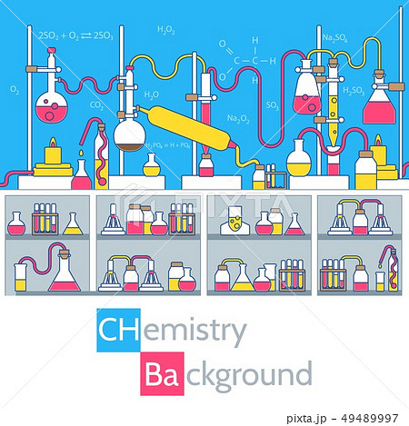 Retro set science experiment equipment. Retro set science experiment equipment. 49489997