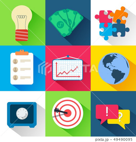 business flat icon set. Vector Illustration. business flat icon set. Vector Illustration. 49490095